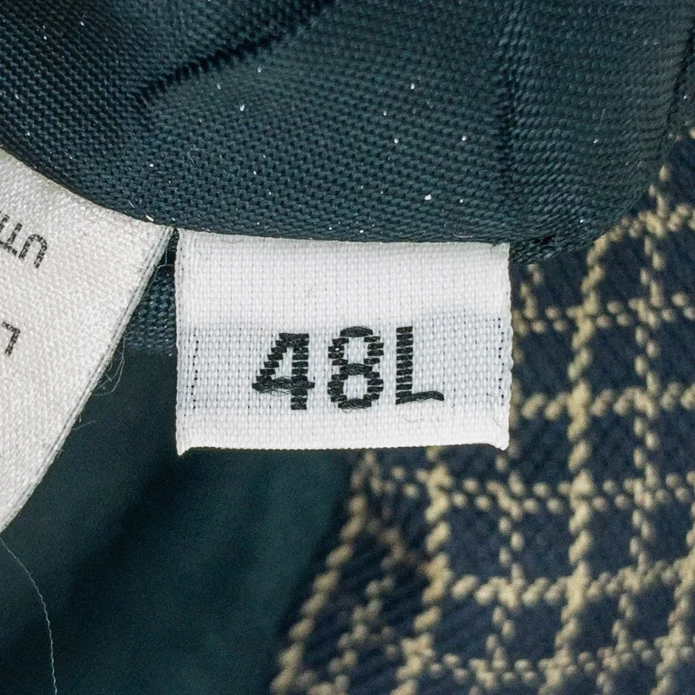 Burberrys Blazer Mens Size 48L Navy Blue Check Pattern Two Button Sport Coat